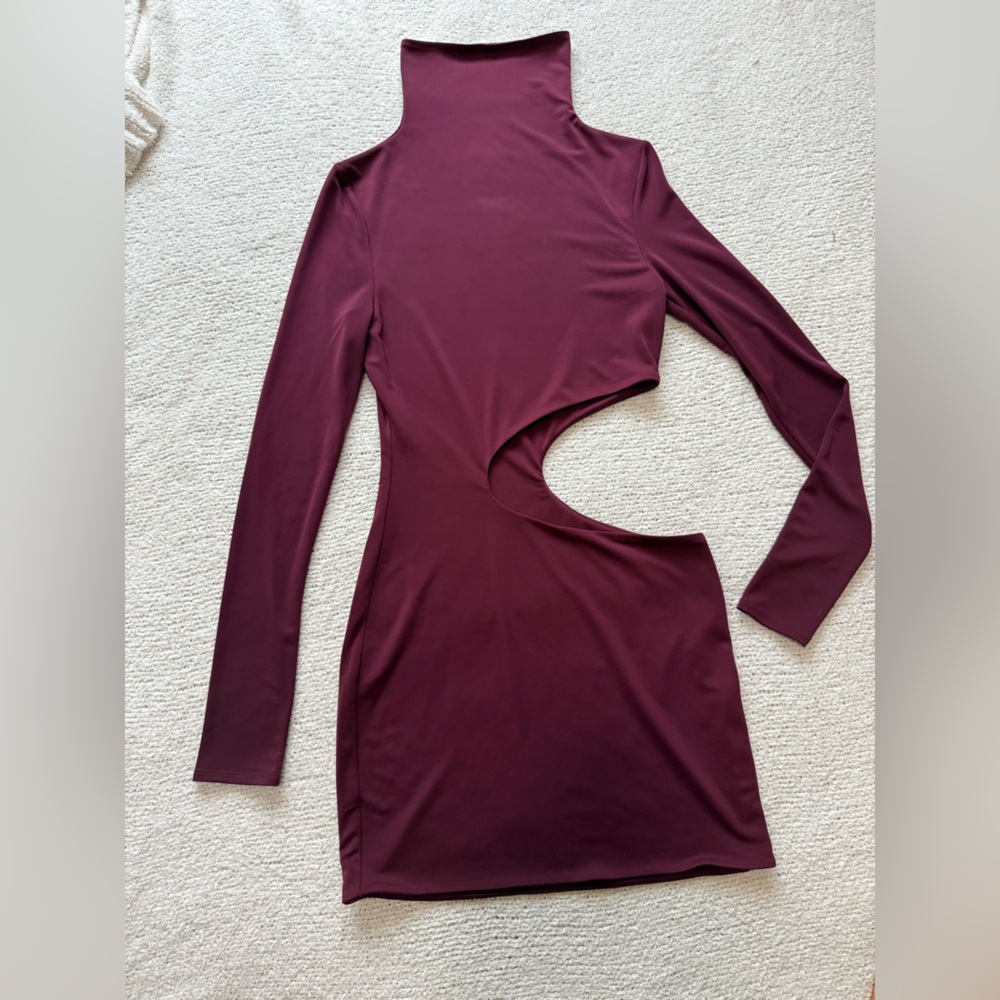 NWT Revolve x Not Yours to Keep Cutout Bodycon Mini Dress in Red Merlot -‎ S